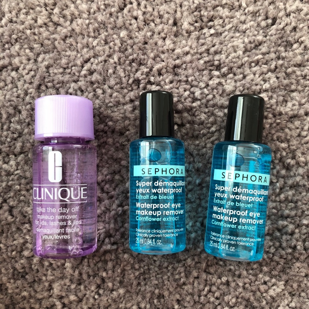 Clinique and Sephora eye makeup remover